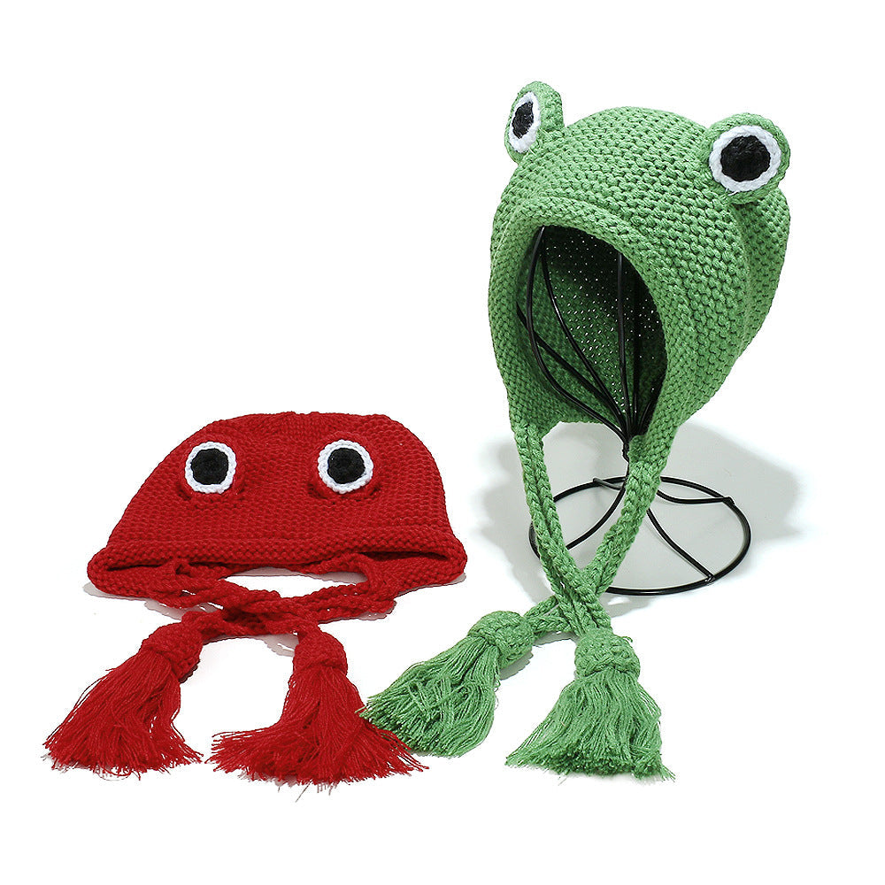 Cute Frog Earflap Beanie for Kids & Adults
