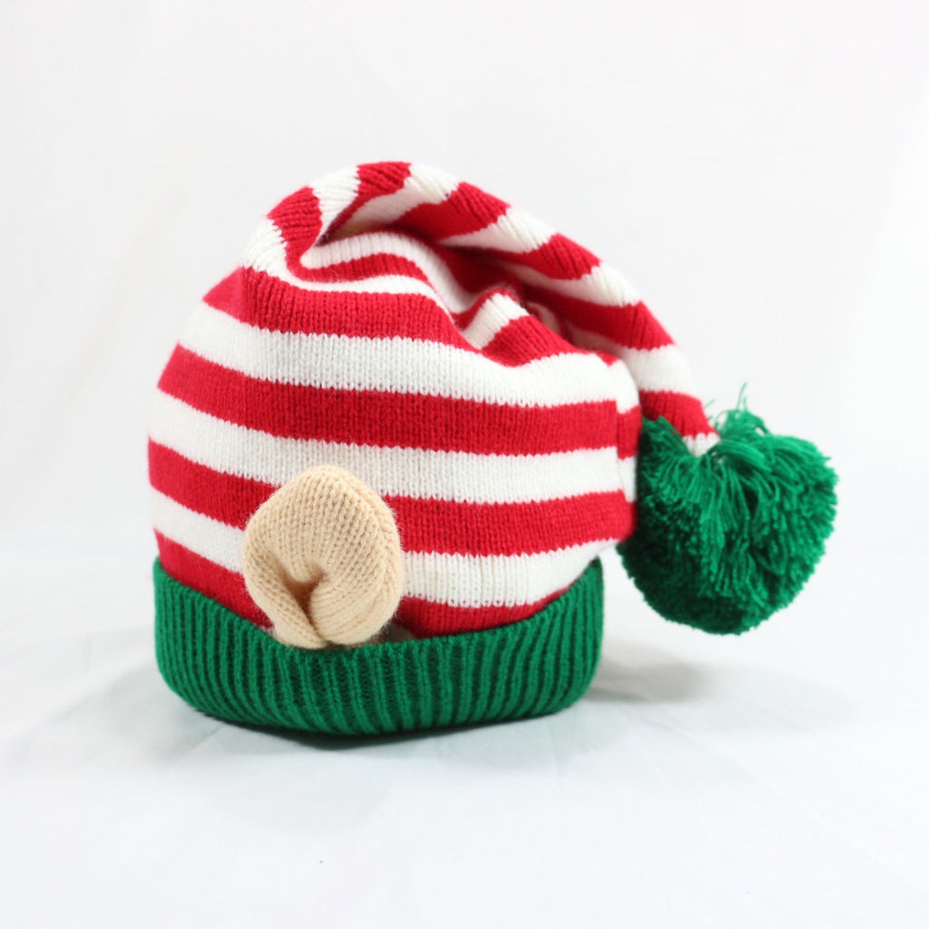 Cozy Striped Santa Hat with Ears & Pom-Pom