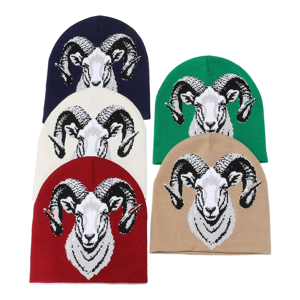 Cozy Sheep Face Knit Beanie - Warm Earflap Hat