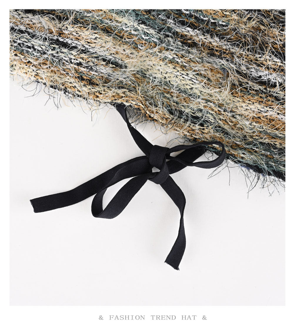 Tie-Back Plush Knit Hat - Cozy & Chic Winter Style