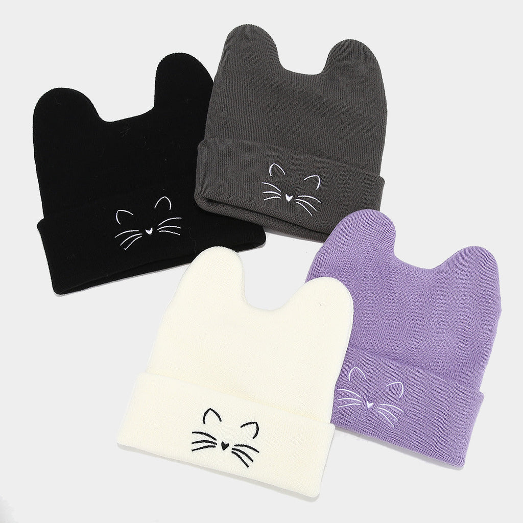 Cute Cat Ear Knit Beanie - College Style