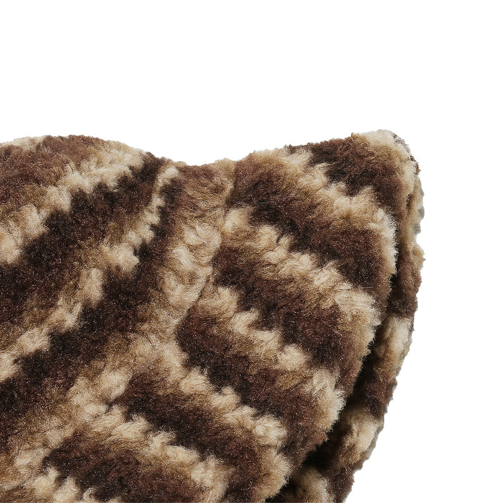 Cozy Lamb Hair Plush Fisherman Hat - Gradient Stripes