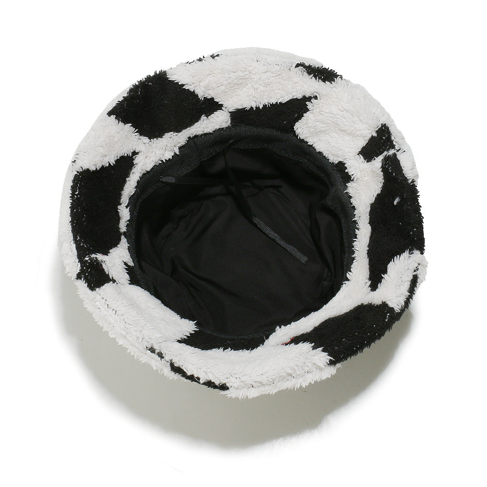 Boho Plush Fisherman Hat - Cozy Geometric Winter Style