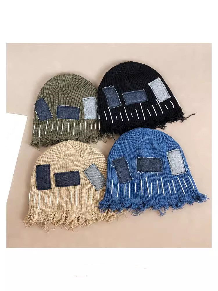 Ripped Wool Knit Beanie - Trendy Winter Hat for Men & Women
