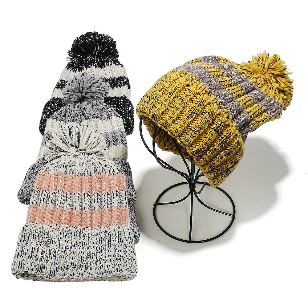 Warm Striped Knit Beanie: Cozy Outdoor Adventure Hat