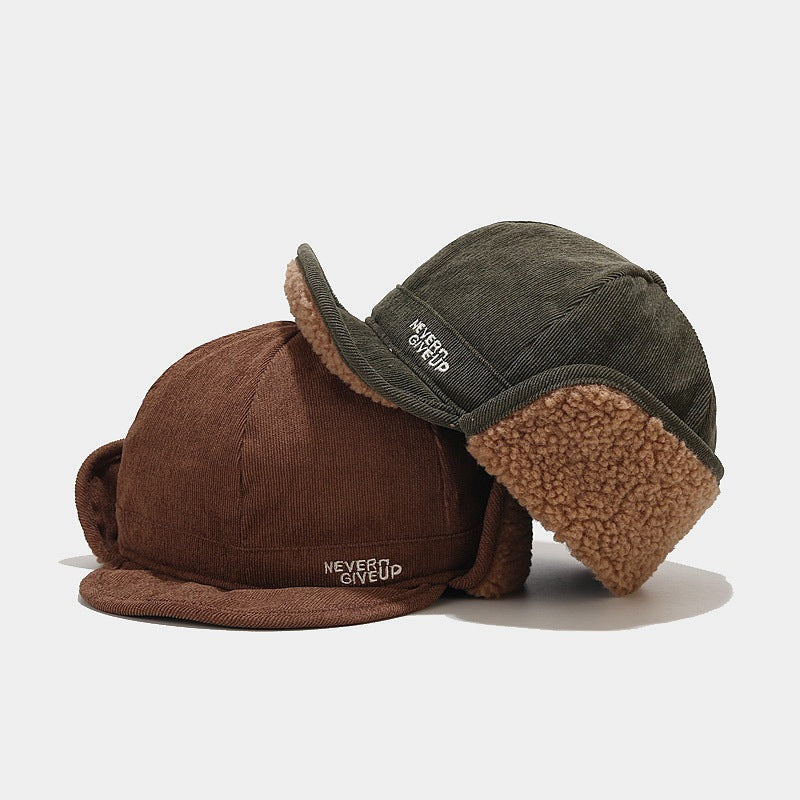 Warm Corduroy Earmuff Cap - Winter Style for All