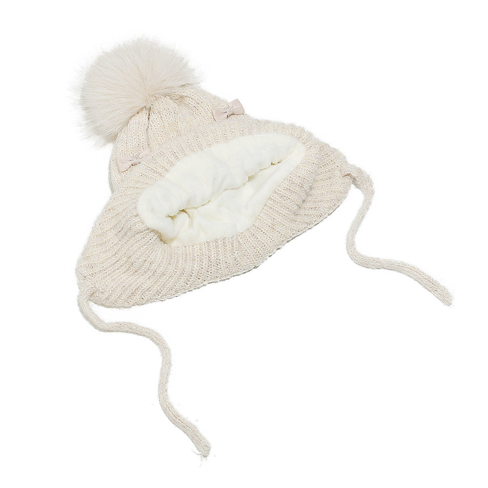 Girls' Bow Earflap Knit Hat - Cozy Winter Style