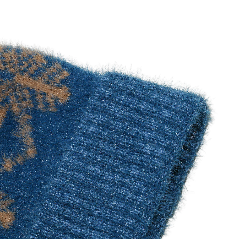 Cozy Faux Fur Snowflake Knit Beanie