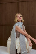 The Alpaca Skinny Scarf - Blizzard Grey