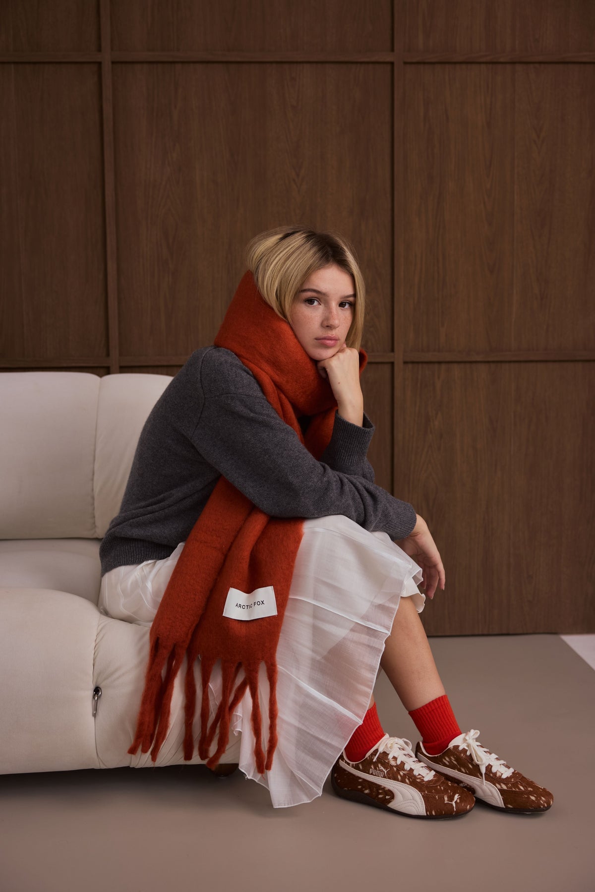 The Reykjavik Scarf - Red Earth