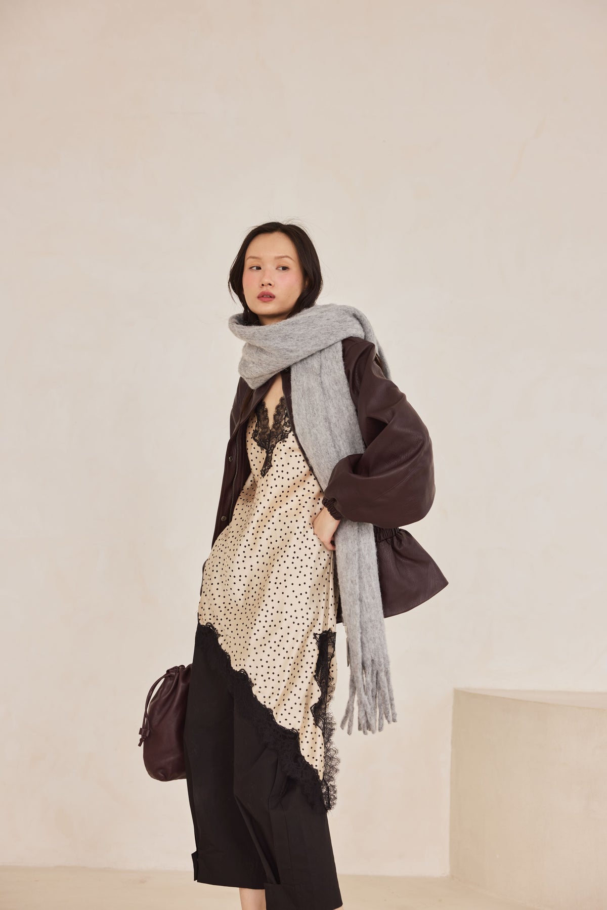 The Reykjavik Scarf with Wool - Grey