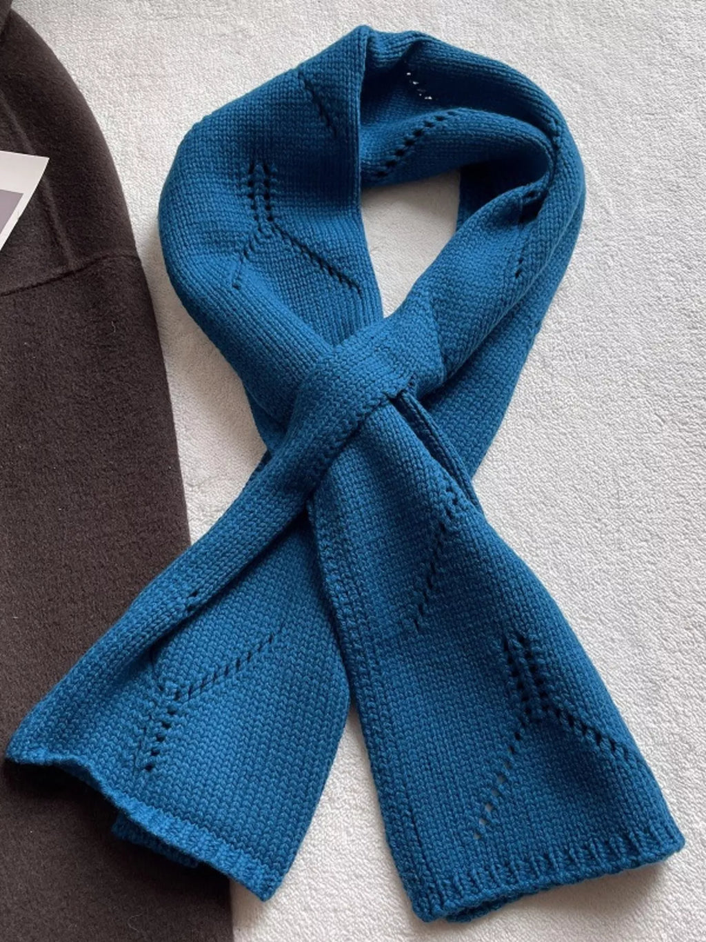 Wool Openwork Knit Scarf