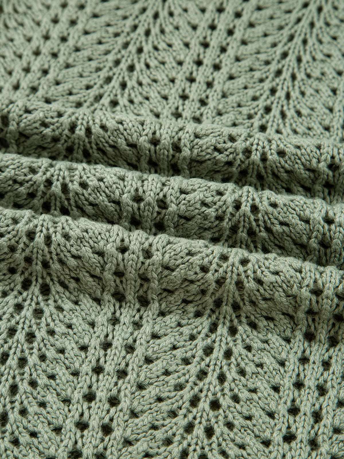 Scalloped Edge Eyelet Knit Batwing Cardigan