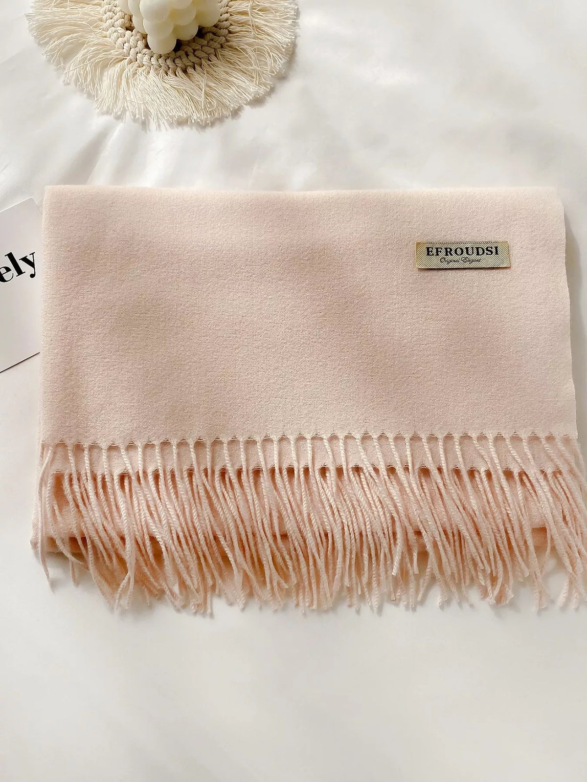 Long Fringe Solid Color Blanket Scarf
