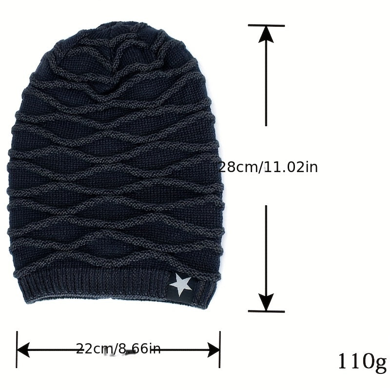 Pandaize Fleece Lined Beanie: Unisex Warm Knit Hat for Skiing & More