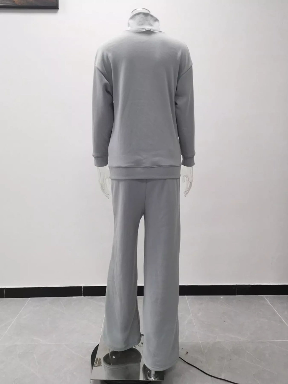 Turtleneck Long Sleeve Top and Pants Sweater Set Plus Size