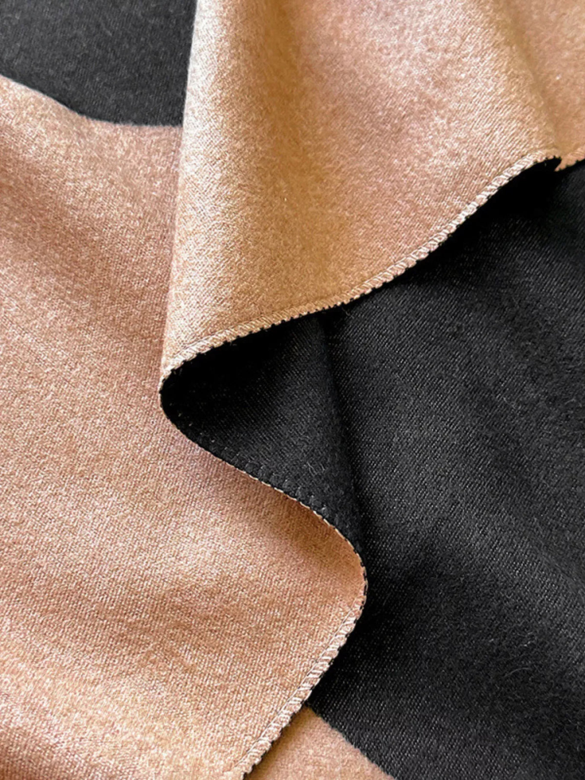 Color Block Raw Hem Scarf