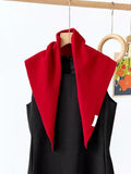 Solid Color Wool Knit Scarf