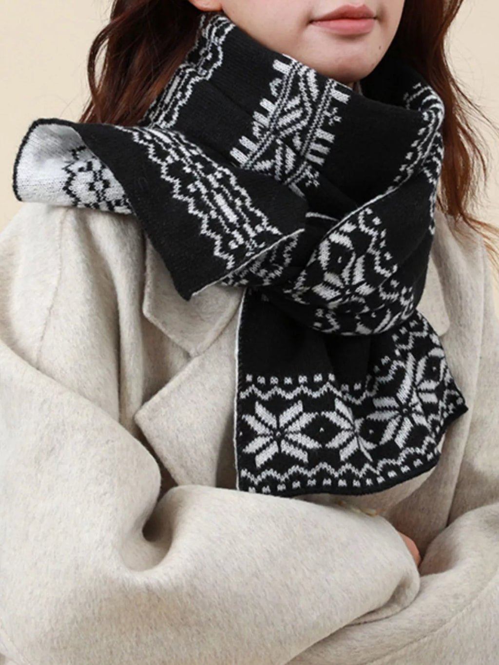 Christmas Snowflake Knit Scarf