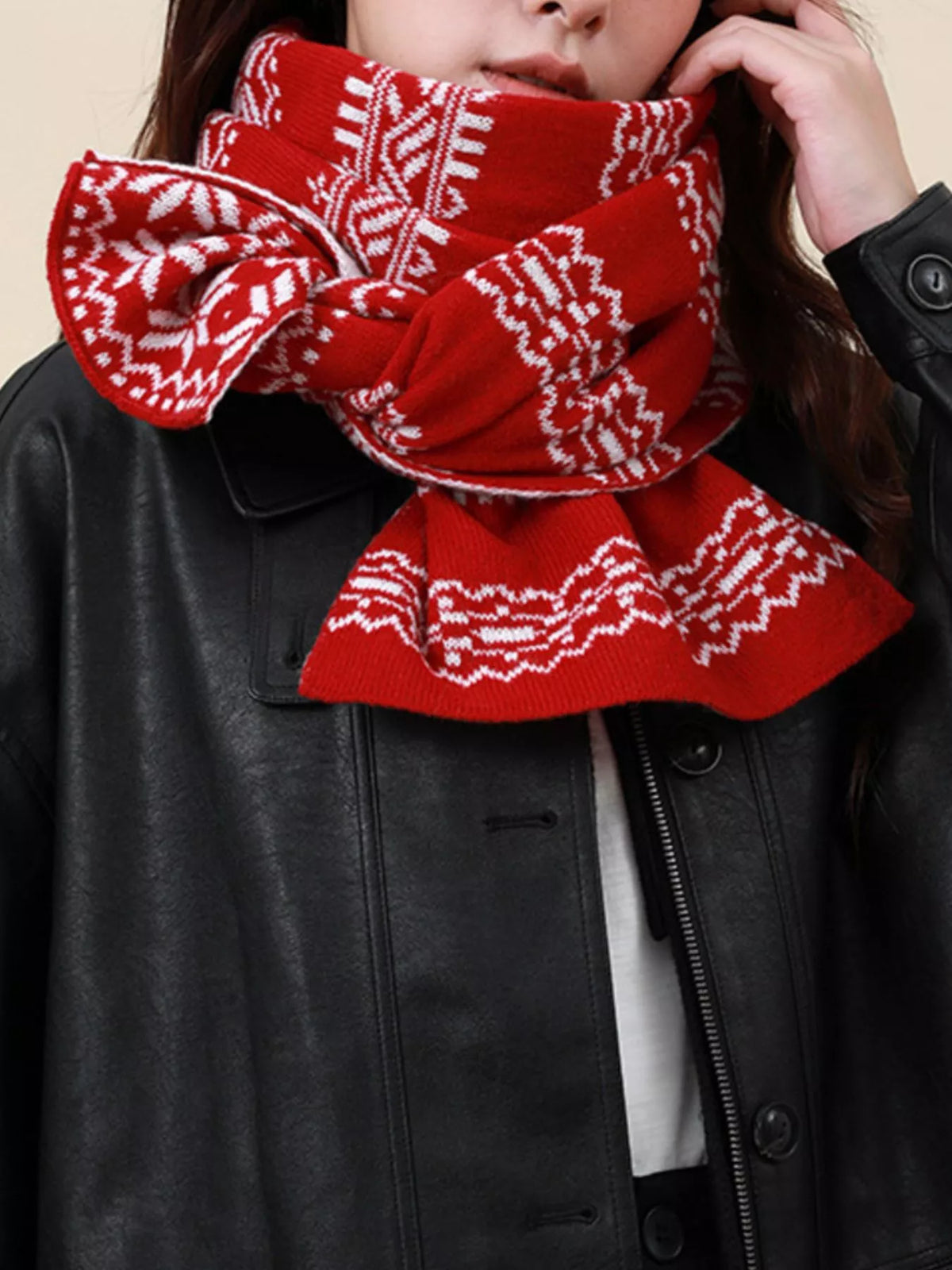 Christmas Snowflake Knit Scarf