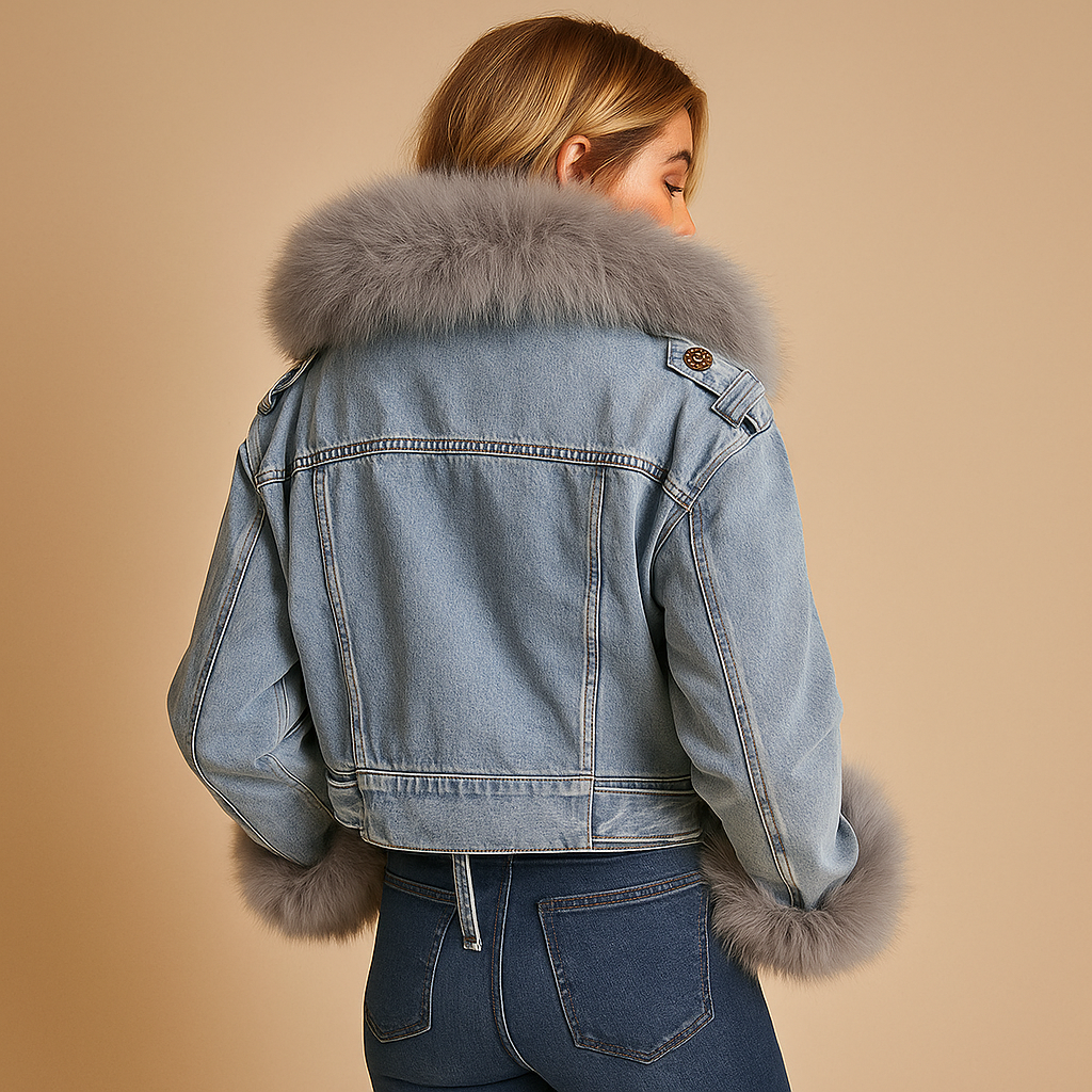 Short Denim Winter Coat for Women