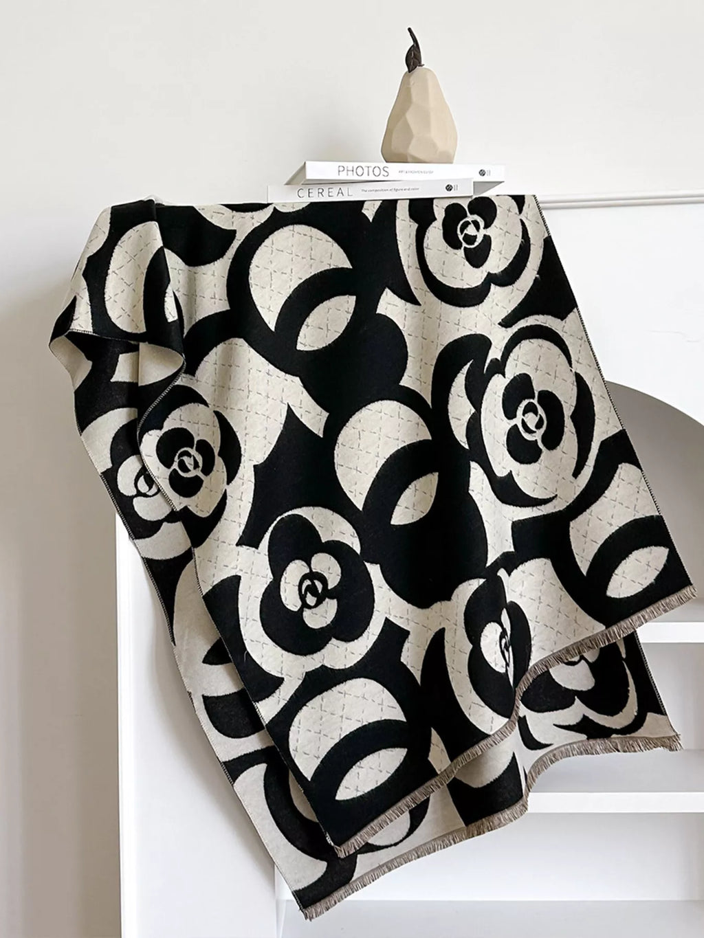 Floral Patterned Warm Winter Scarf