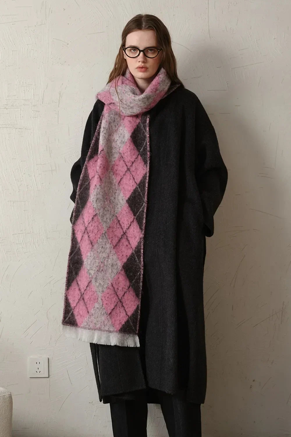 Fringe Argyle Scarf