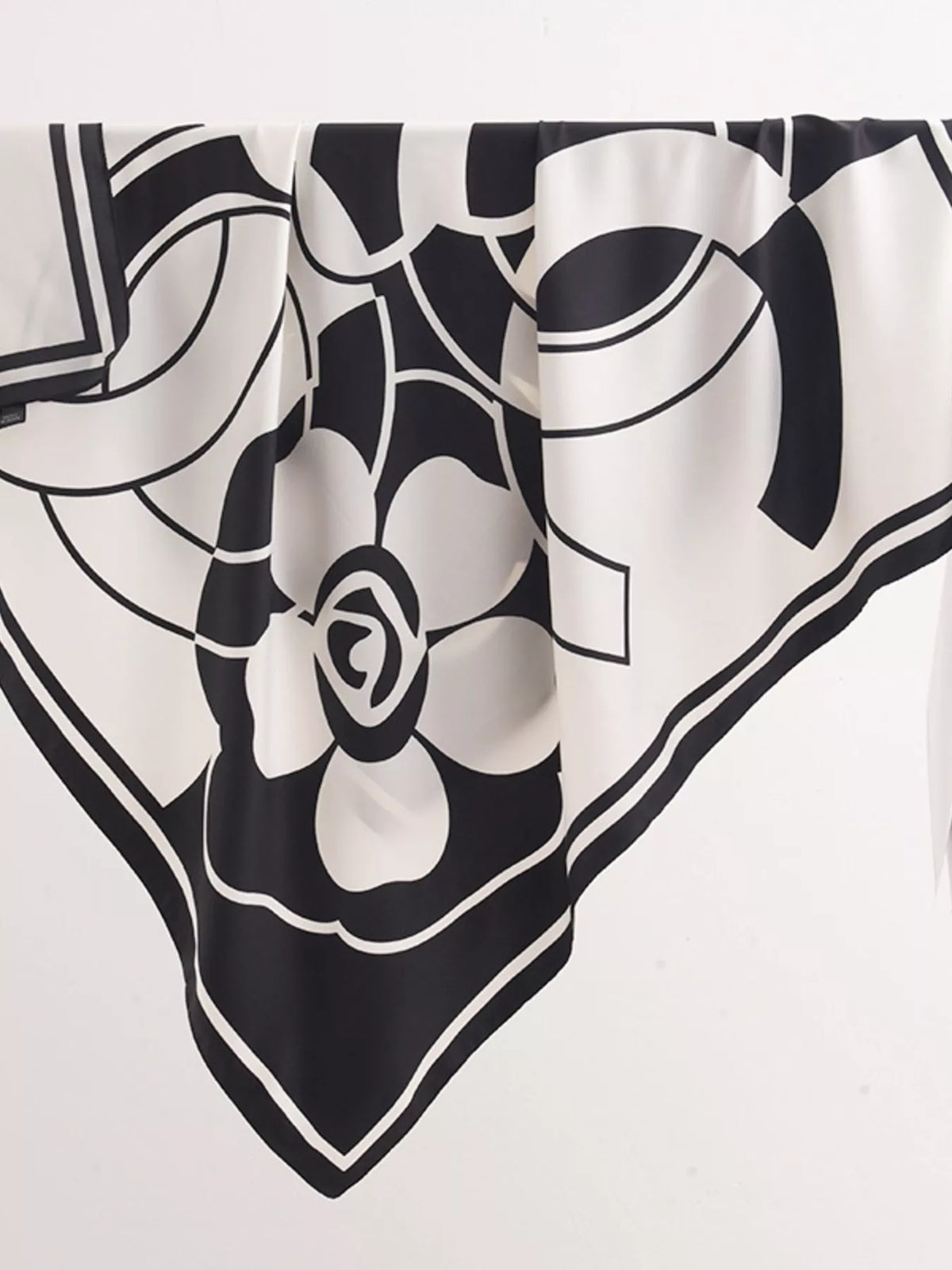 Square Floral Silky Scarf