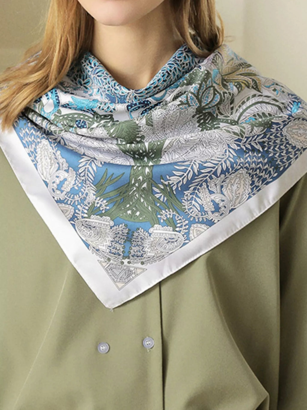 Floral Print Square Scarf
