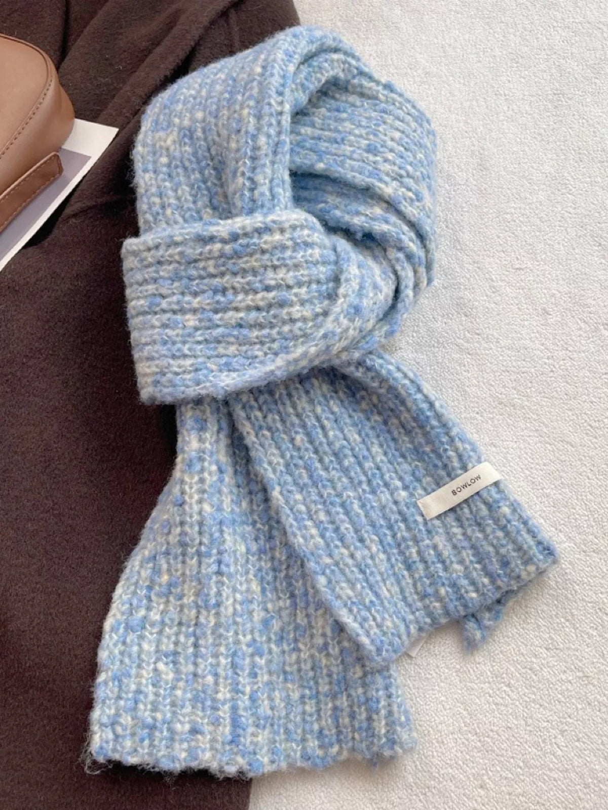 Cozy Speckled Knitted Winter Scarf