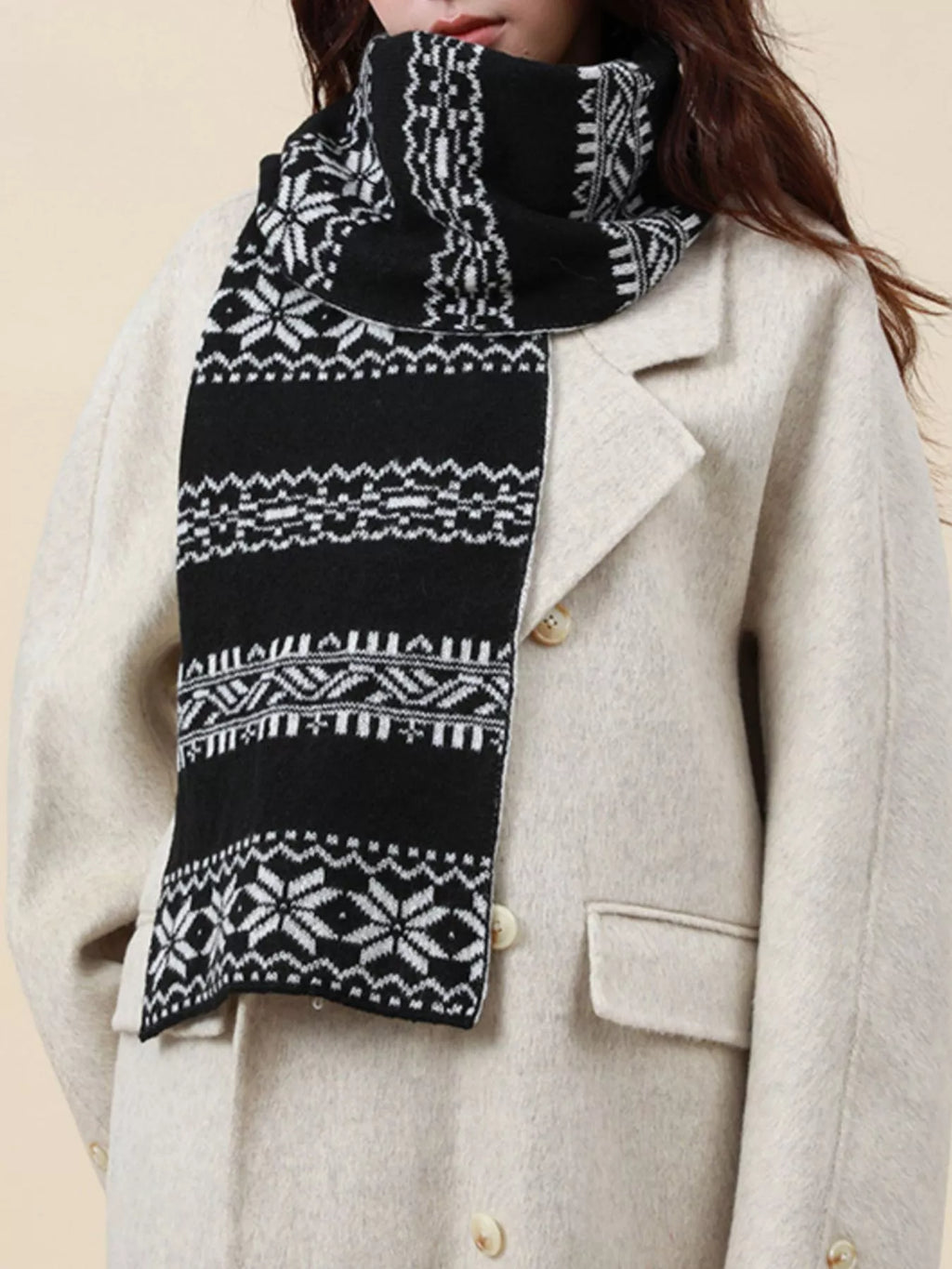 Christmas Snowflake Knit Scarf