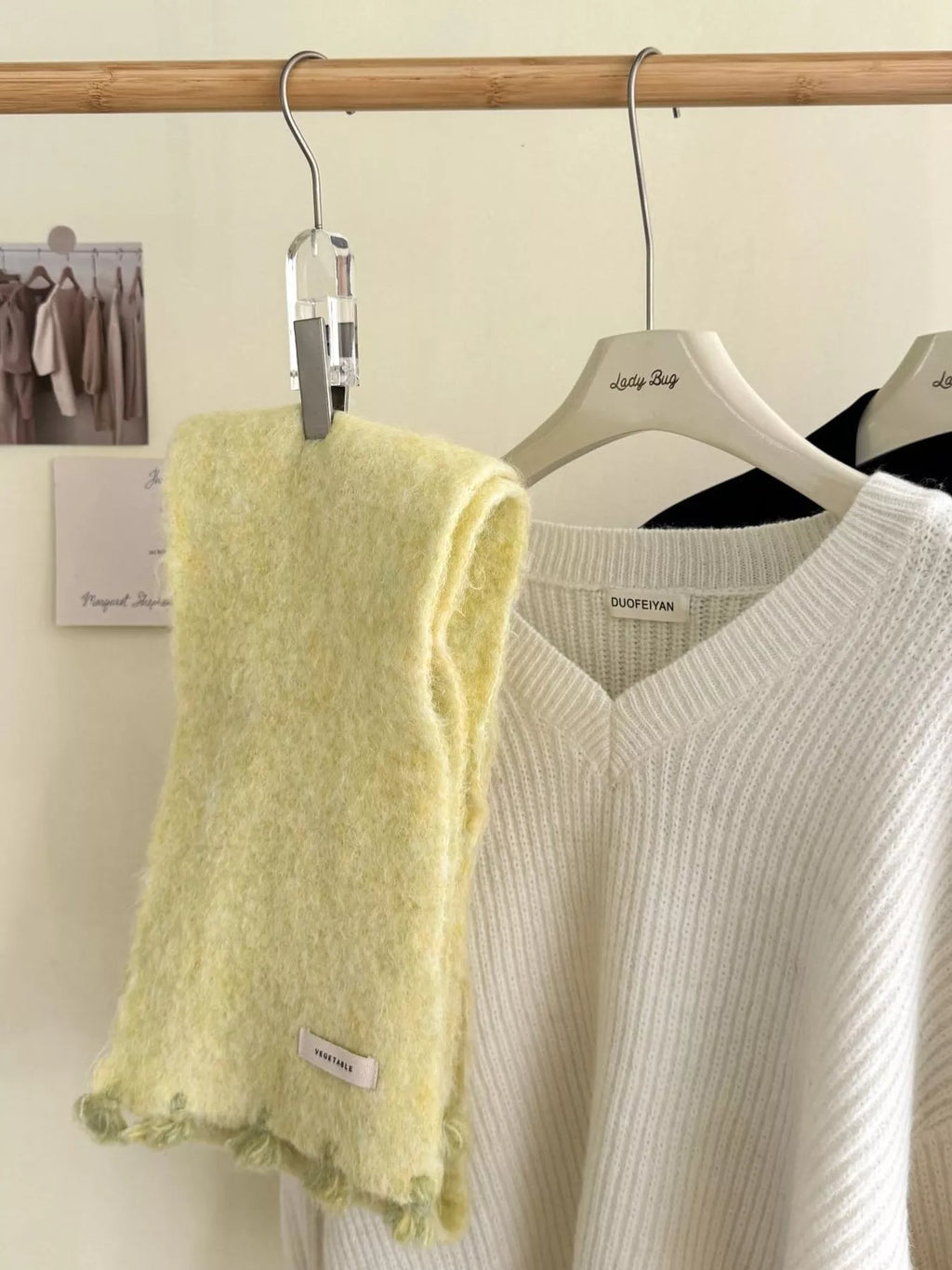 Wool Tassel Knitted Scarf