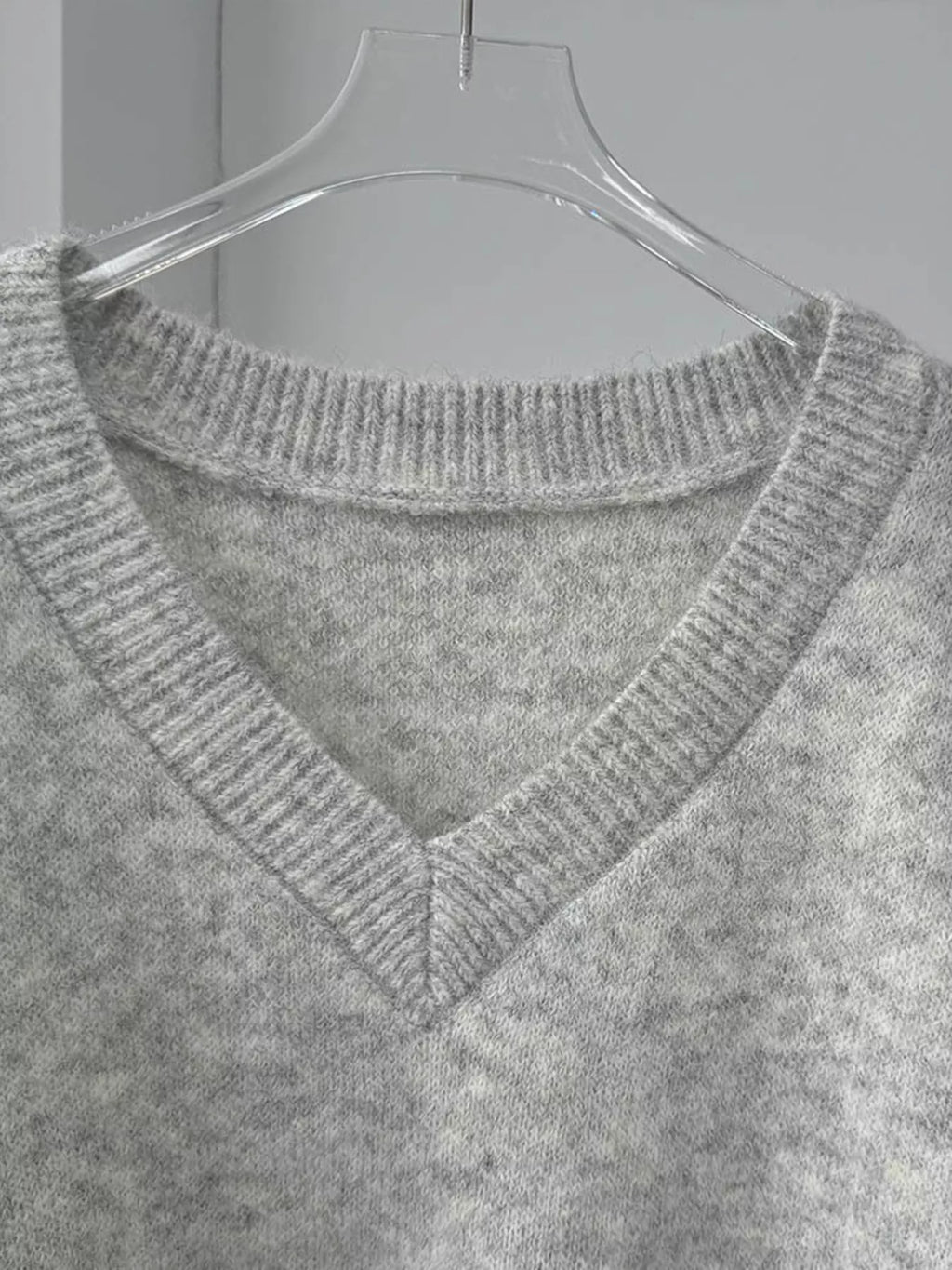 Oversized V Neck Dropped Shoulder Sweater with Scarf