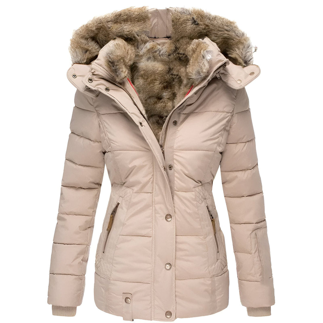 Soft Fleece Lined Hooded Down Jacket for Women