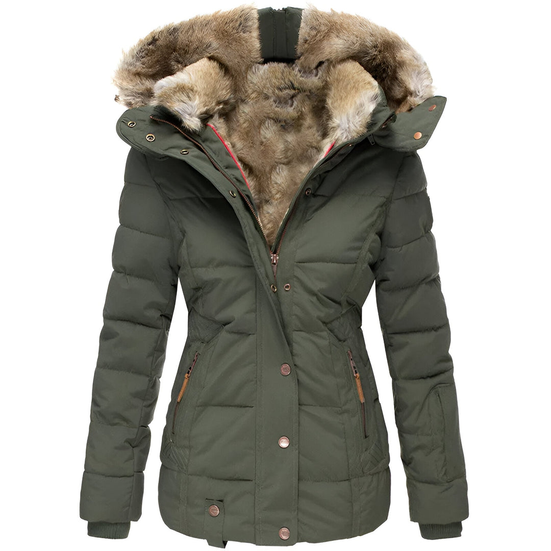 Soft Fleece Lined Hooded Down Jacket for Women