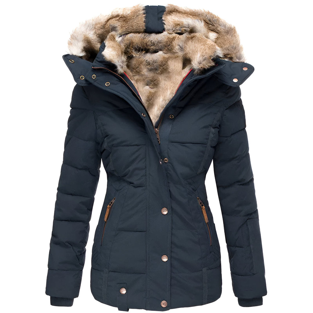 Soft Fleece Lined Hooded Down Jacket for Women