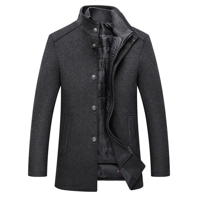 Thermal Insulated Button Front Mens Coat