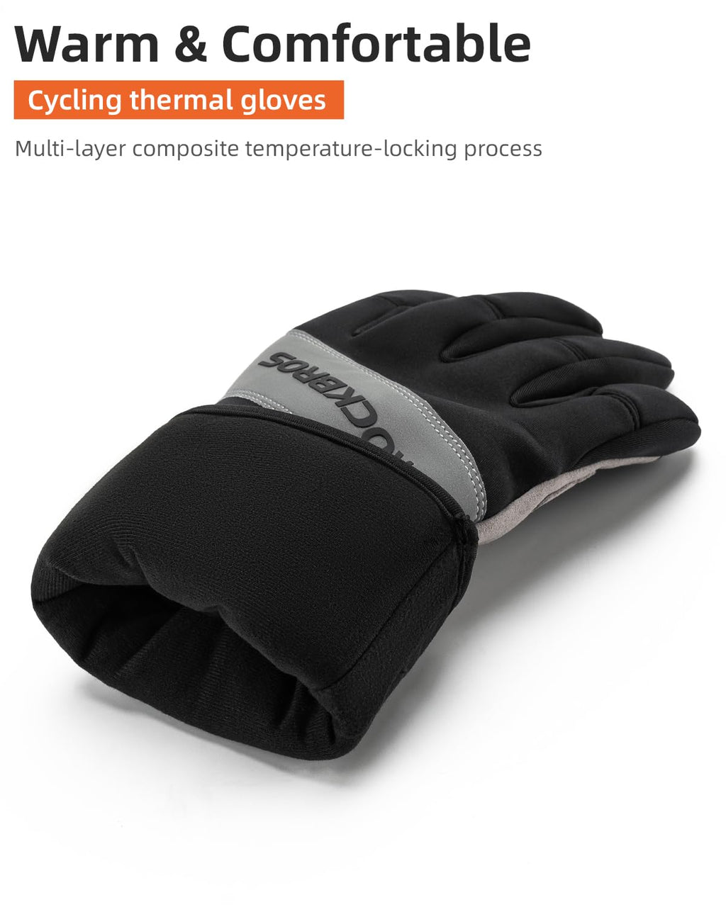 ROCKBROS Cycling Winter Bike Windproof Thermal Gloves with Touchscreen Fingers