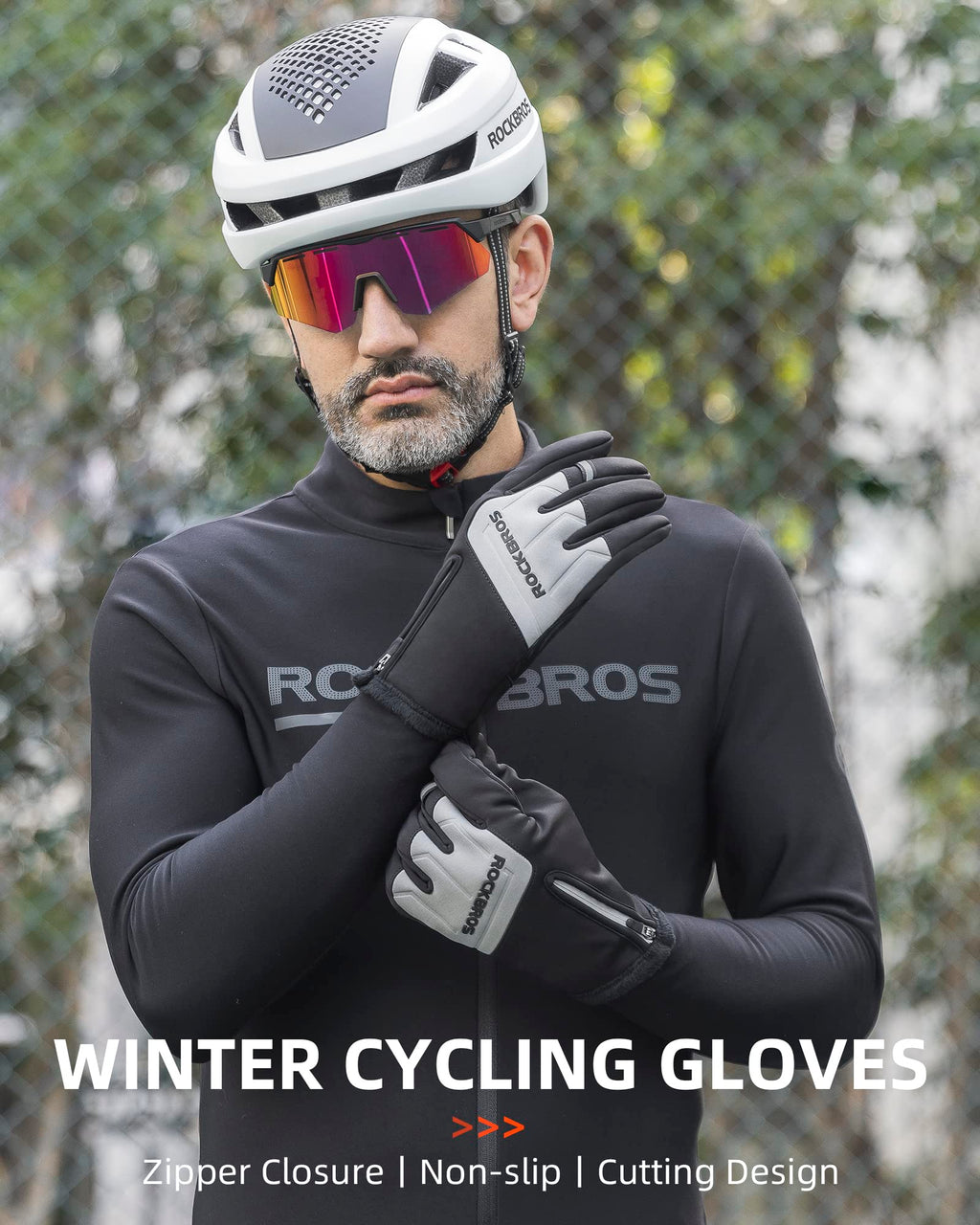ROCKBROS Winter Cycling Thermal Running Ski Touchscreen Snow Gloves for Outdoor Sports