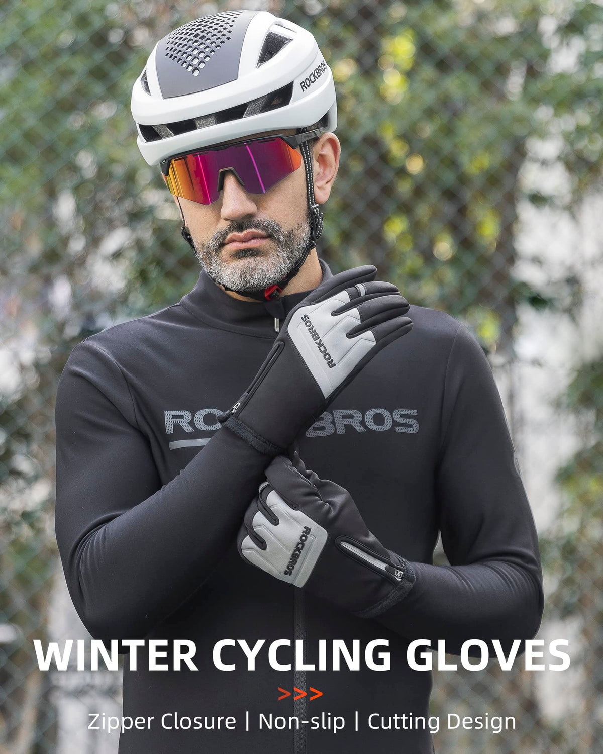 ROCKBROS Winter Cycling Thermal Running Ski Touchscreen Snow Gloves for Outdoor Sports