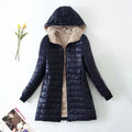 Women's Quilted Fleece Jacket with Hood Waterproof