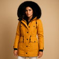 Long waterproof winter coat with fur hood for women | Isabella