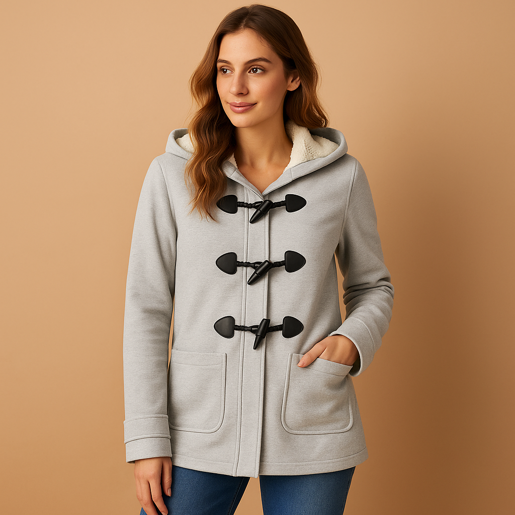 Long winter coat with hood for women | Seraphina
