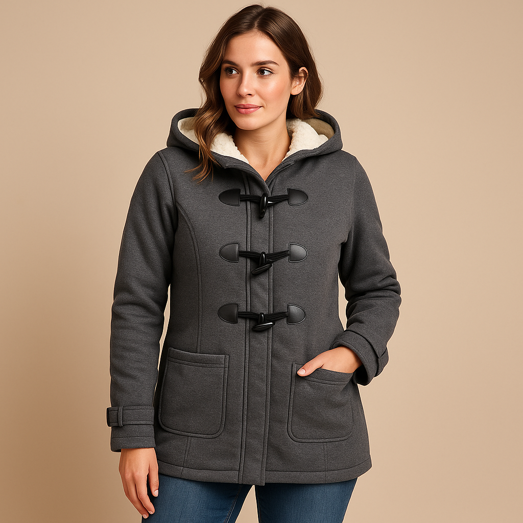 Long winter coat with hood for women | Seraphina