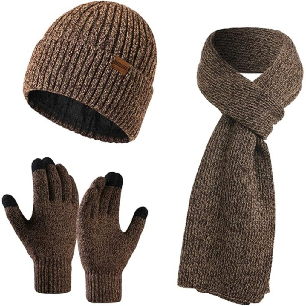 Warm Thermal Hat and Gloves Set for Men