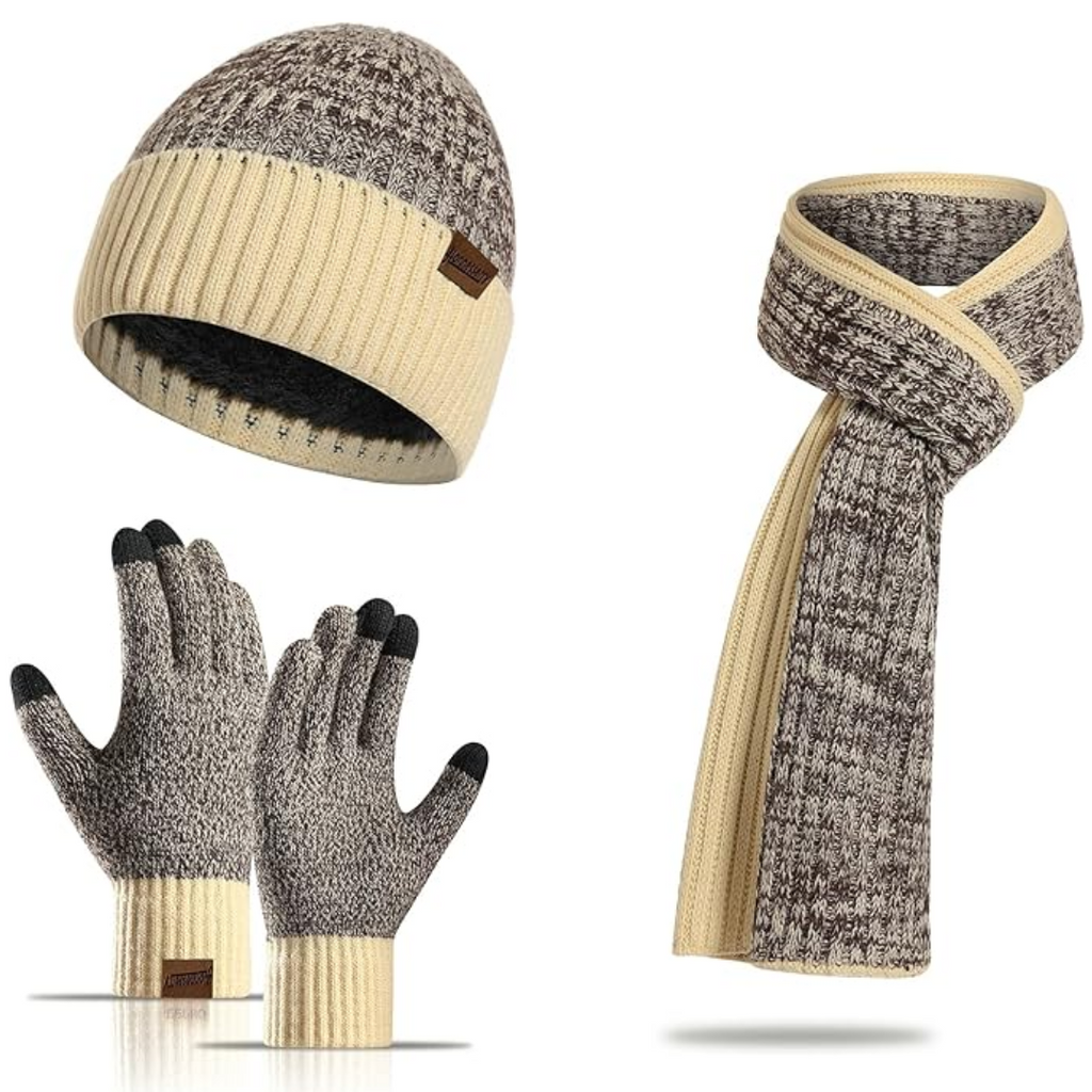 Warm Thermal Hat and Gloves Set for Men