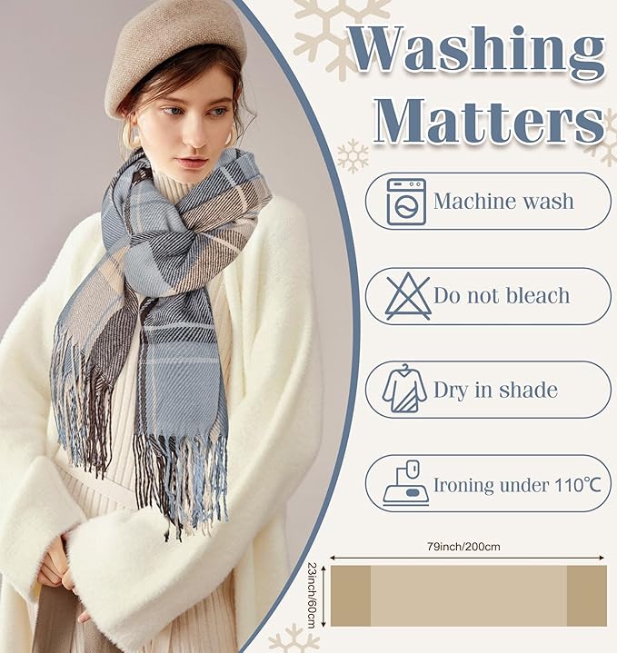 Soft Plaid Warm Winter Scarf