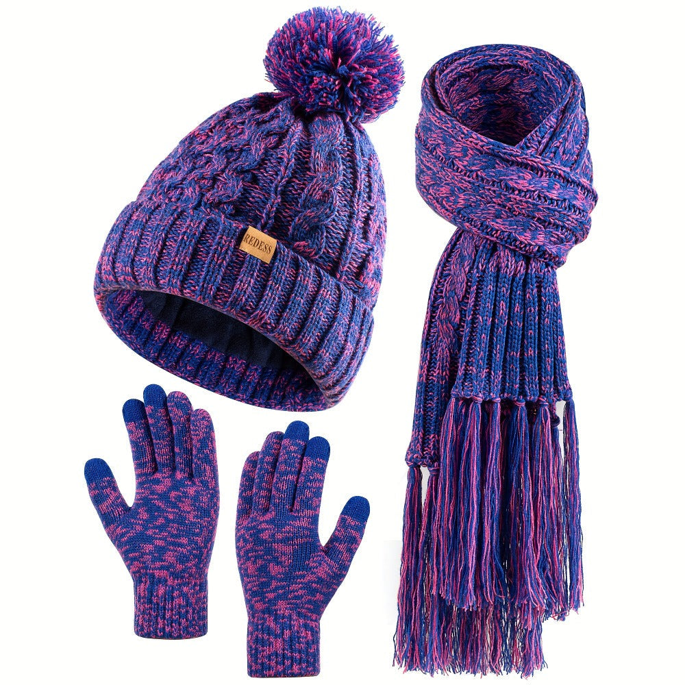 Winter Accessories Set – Winter Hat Scarf Gloves Set for Women 3 Piece Warm Suede Touch Coordinated Cold