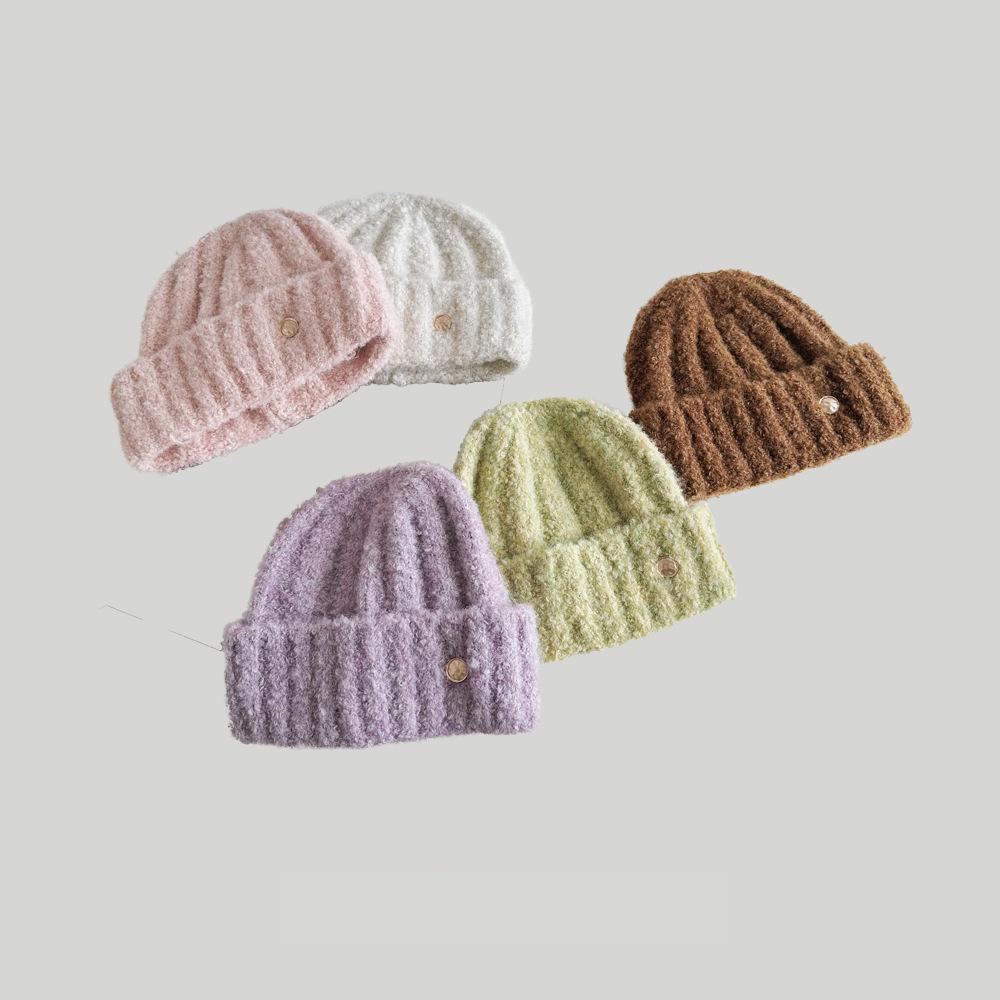 Women's Korean Style Knitted Beanie, Winter Dopamine Thickened Ear-Warming Hat